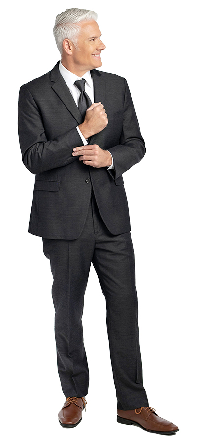 Charcoal-Houston-Suit-150-28c - Skeffingtons Formal Wear Front view of the Houston Charcoal Dark Grey Suit