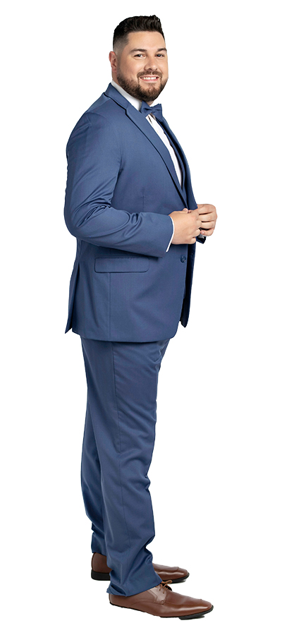 Fox-Blue-108-36c - Skeffingtons Formal Wear Right side view of the Fox Blue Tuxedo