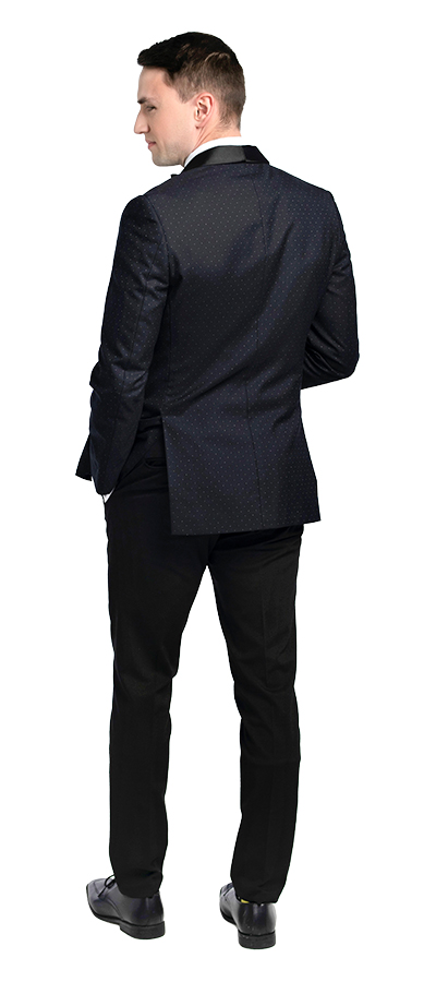 Rogue-Pindot-Black-Tuxedo-137-3c - Skeffingtons Formal Wear Back view of the Black Rogue Pindot.