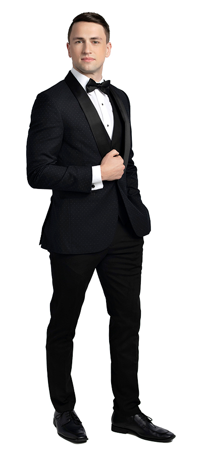 Front view of the Black Rogue Pindot.