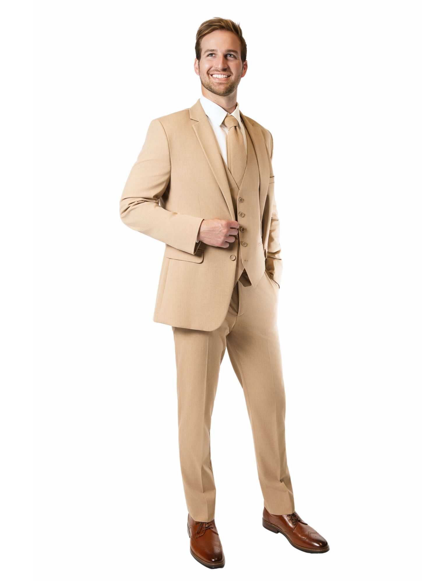 Camel Notch Lapel Suit 2 - Skeffingtons Formal Wear
