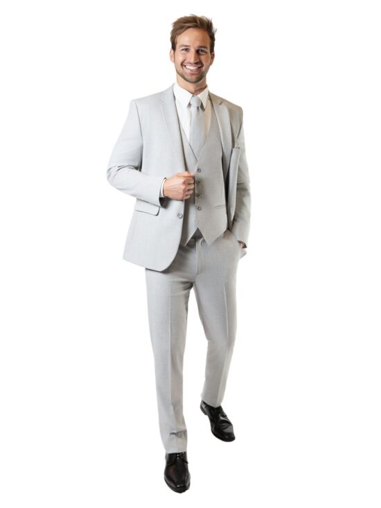 Light Grey Notch Lapel Suit 3 - Skeffingtons Formal Wear