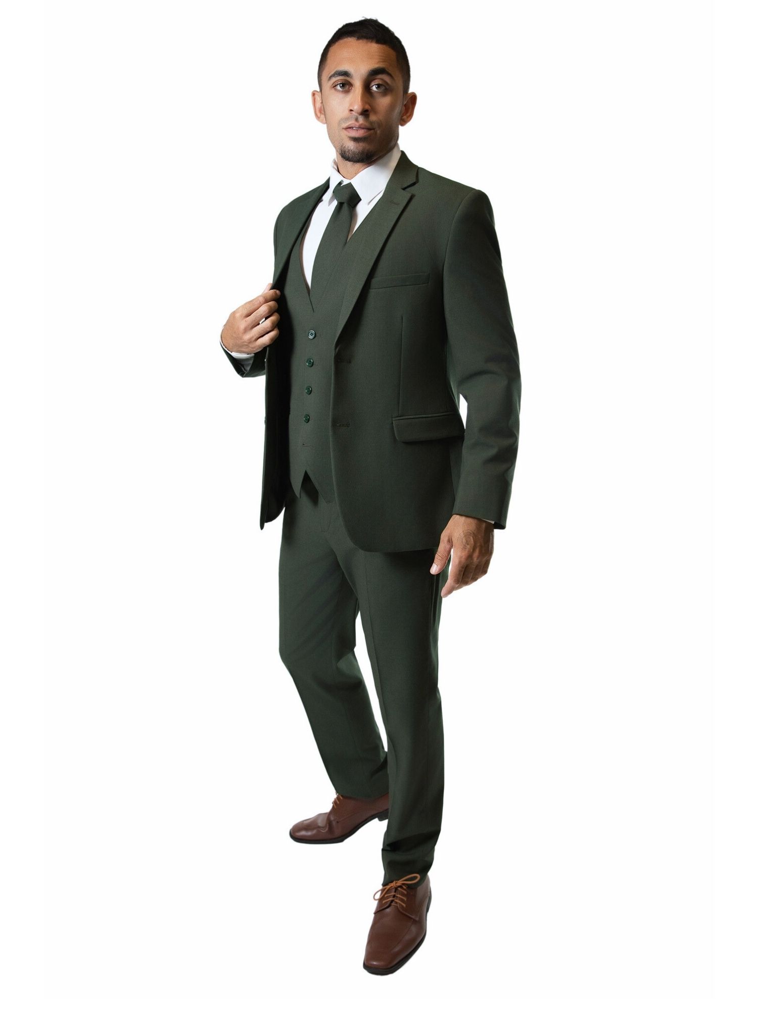 OD Green Notch Lapel Suit 4 - Skeffingtons Formal Wear