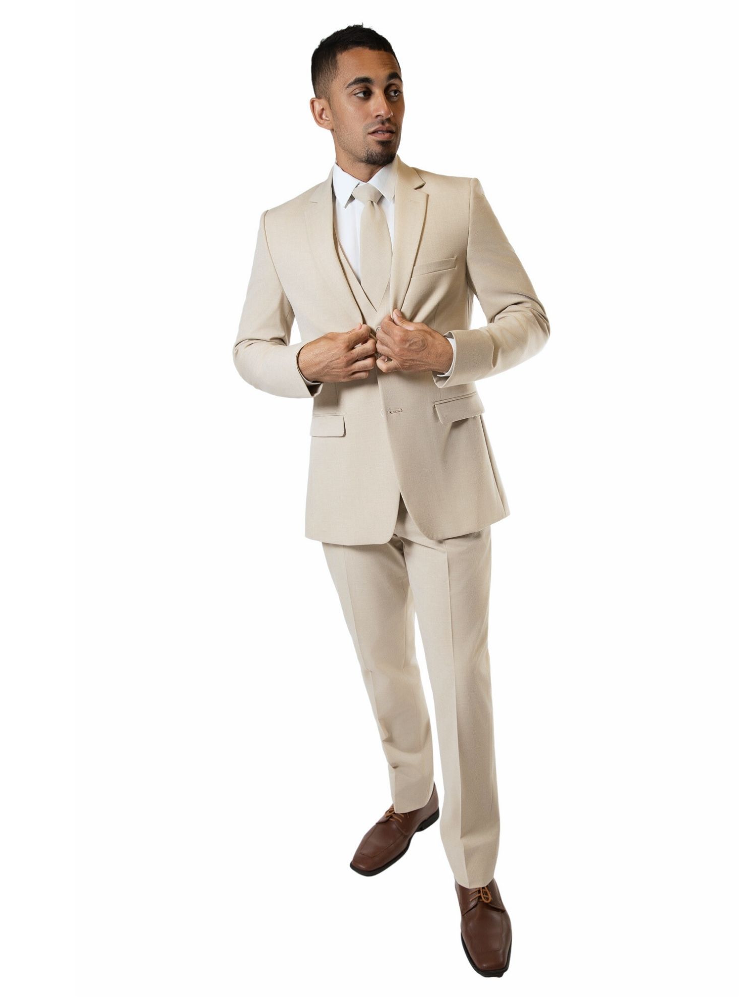 Tan Notch Lapel Suit 4 - Skeffingtons Formal Wear