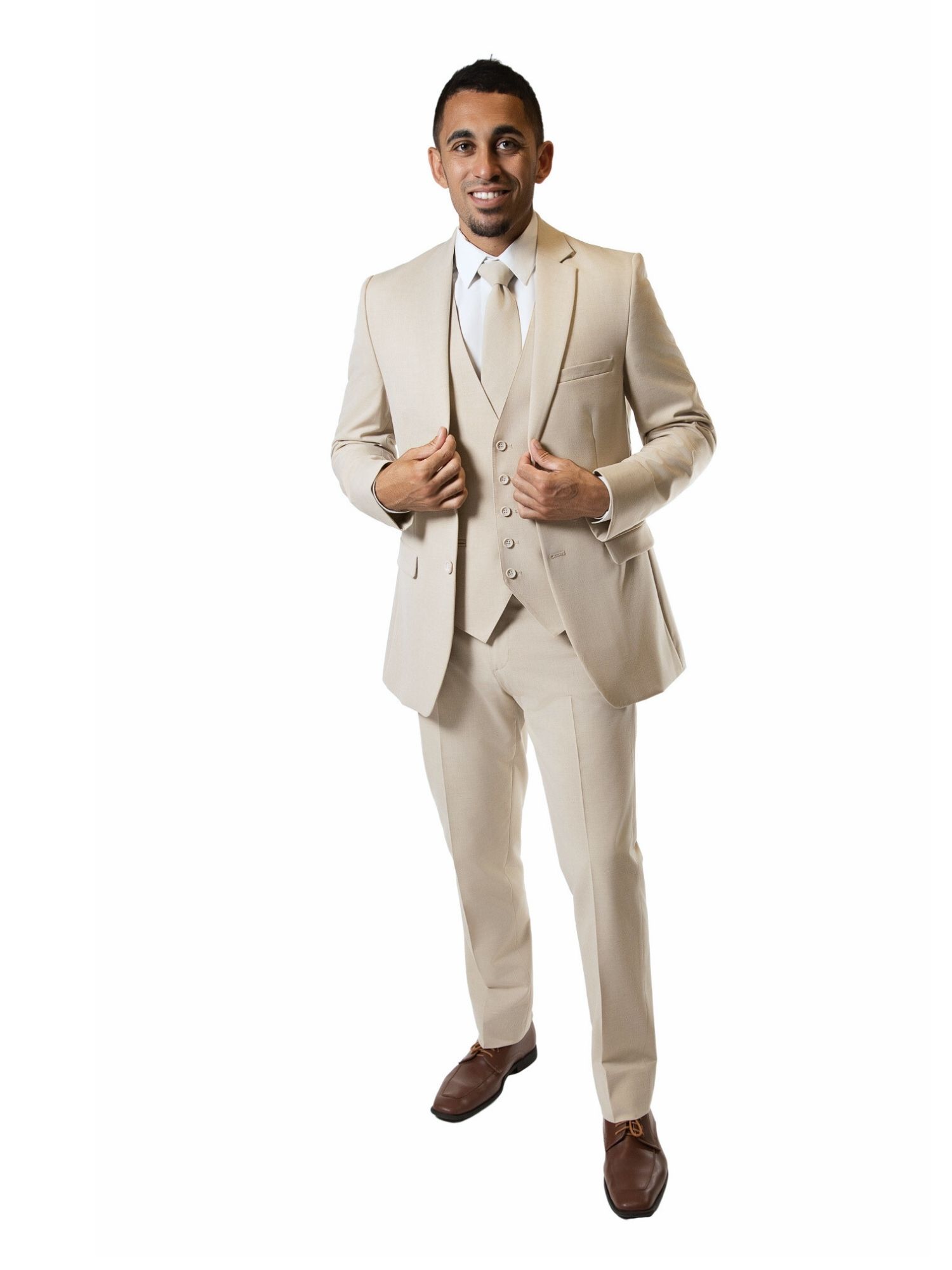 Tan Notch Lapel Suit 5 - Skeffingtons Formal Wear